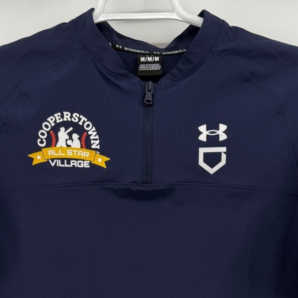 Under Armour Cooperstown All Star Village Baseball Cage Jacket Navy Blue Mens M